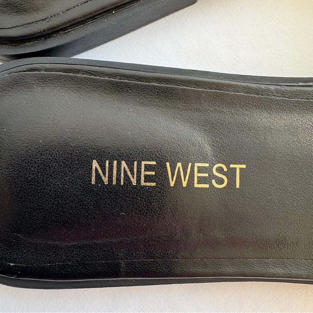 Nine West Black Braided Sandals Slip-on Casual Spring Capsule Classic - Picture 3 of 9